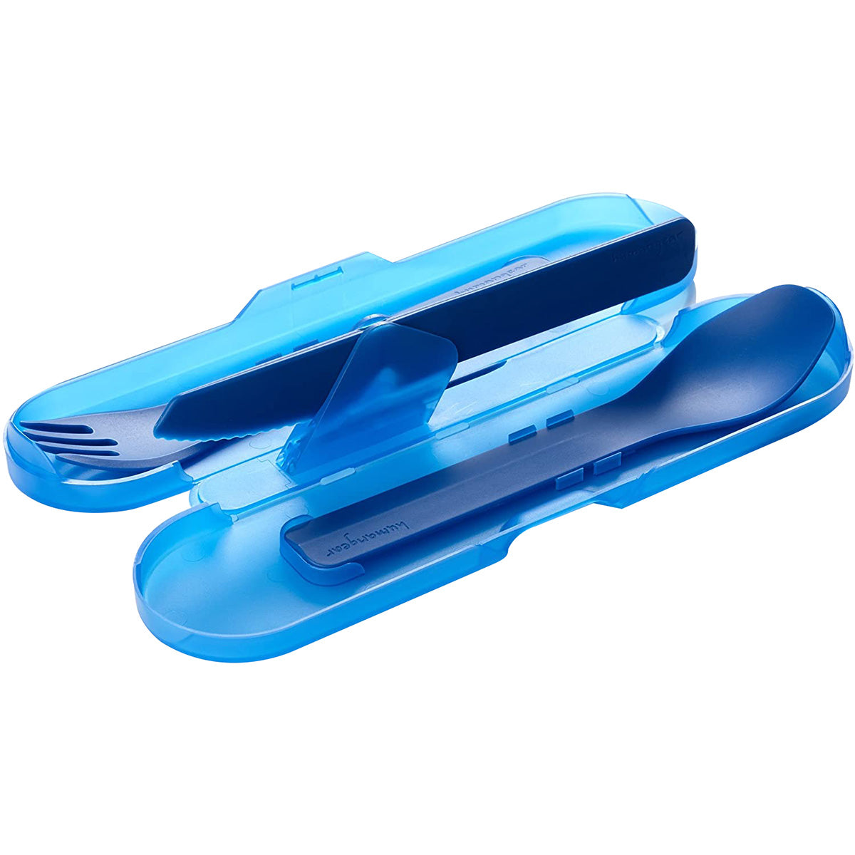 Humangear GoBites Trio Fork, Spoon and Knife Travel Utensils - Blue