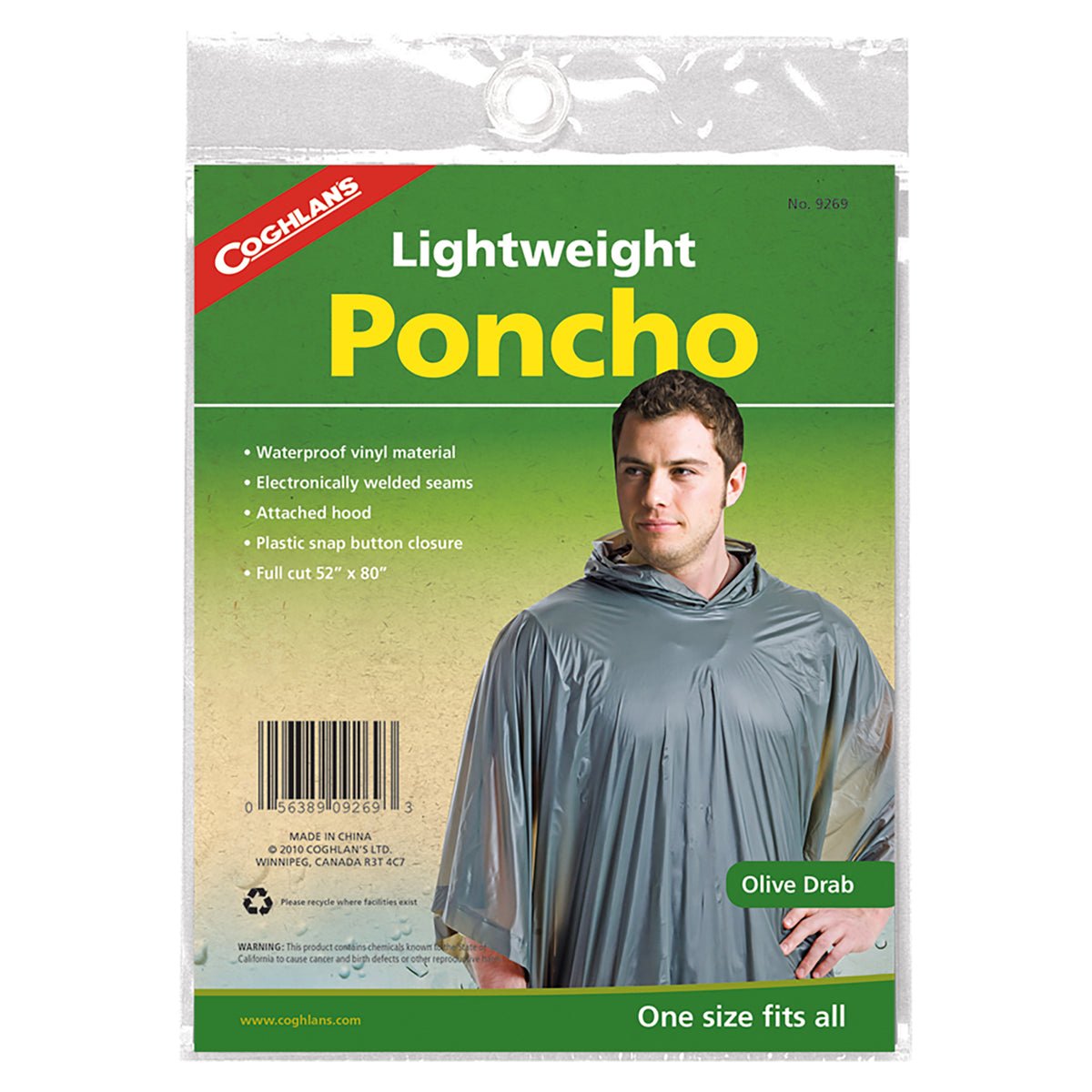 Coghlan's Emergency Poncho w/ Hood, Reusable & Lightweight, Survival Emergency - Forza Sports