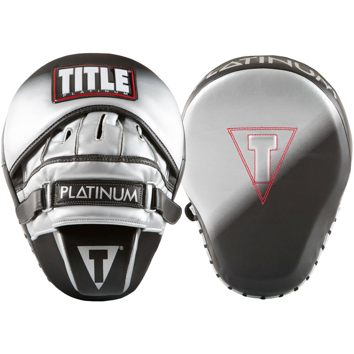 Title Boxing Platinum Proclaim Power Contoured Leather Punch Mitts -Black/Silver Title Boxing