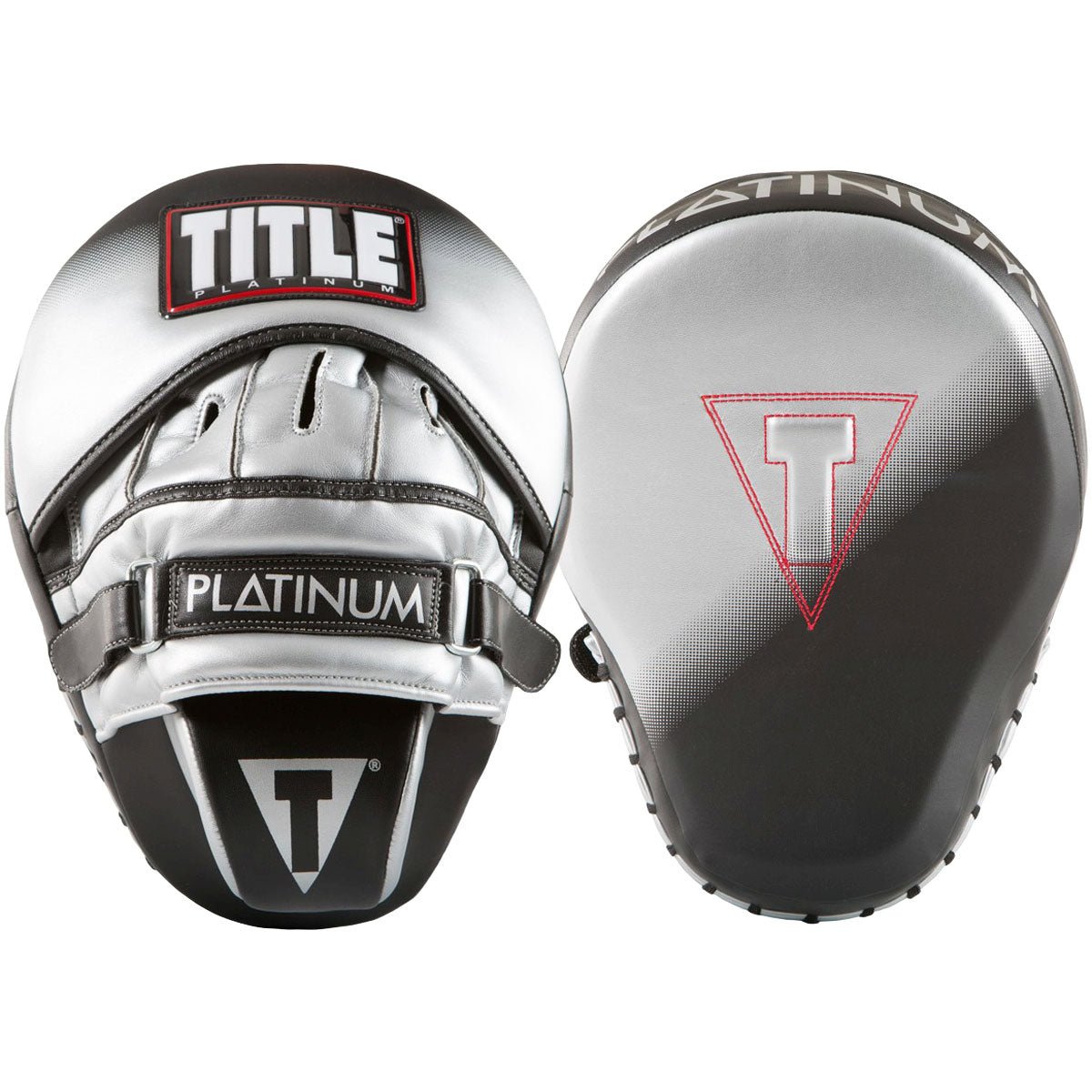 Title Boxing Platinum Proclaim Power Contoured Leather Punch Mitts - Black/Silver - Forza Sports