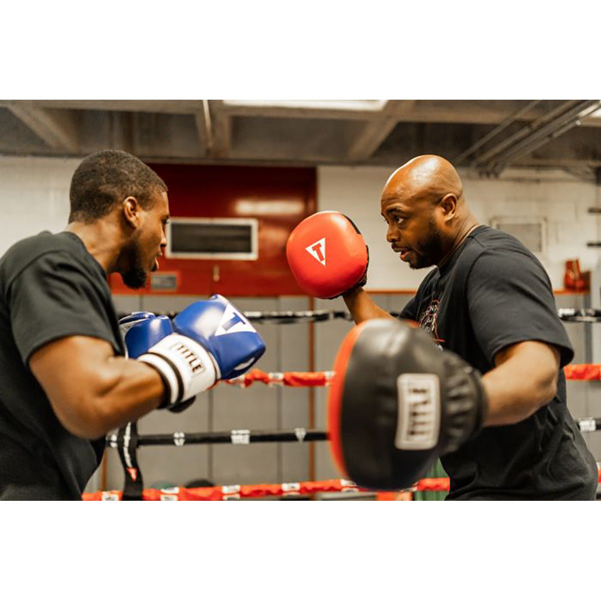 Title Boxing Double - Stuffed Jumbo Training Punch Mitts - Black/Red - Forza Sports