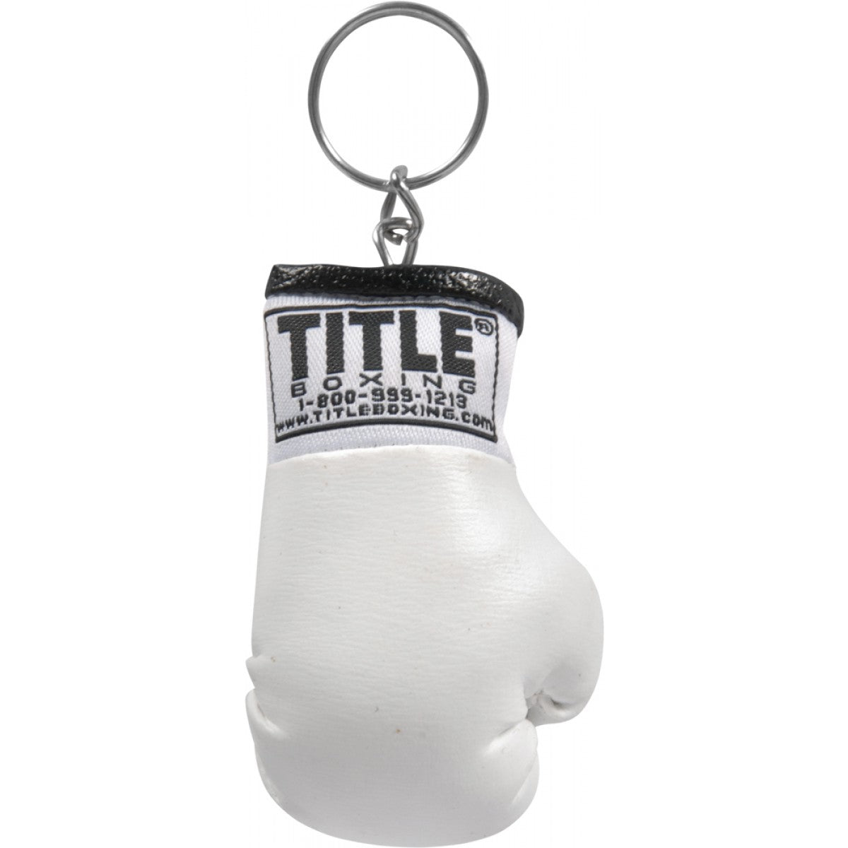 Title Boxing Authentic Detailed Mini Lace Up Glove Key Ring - white color