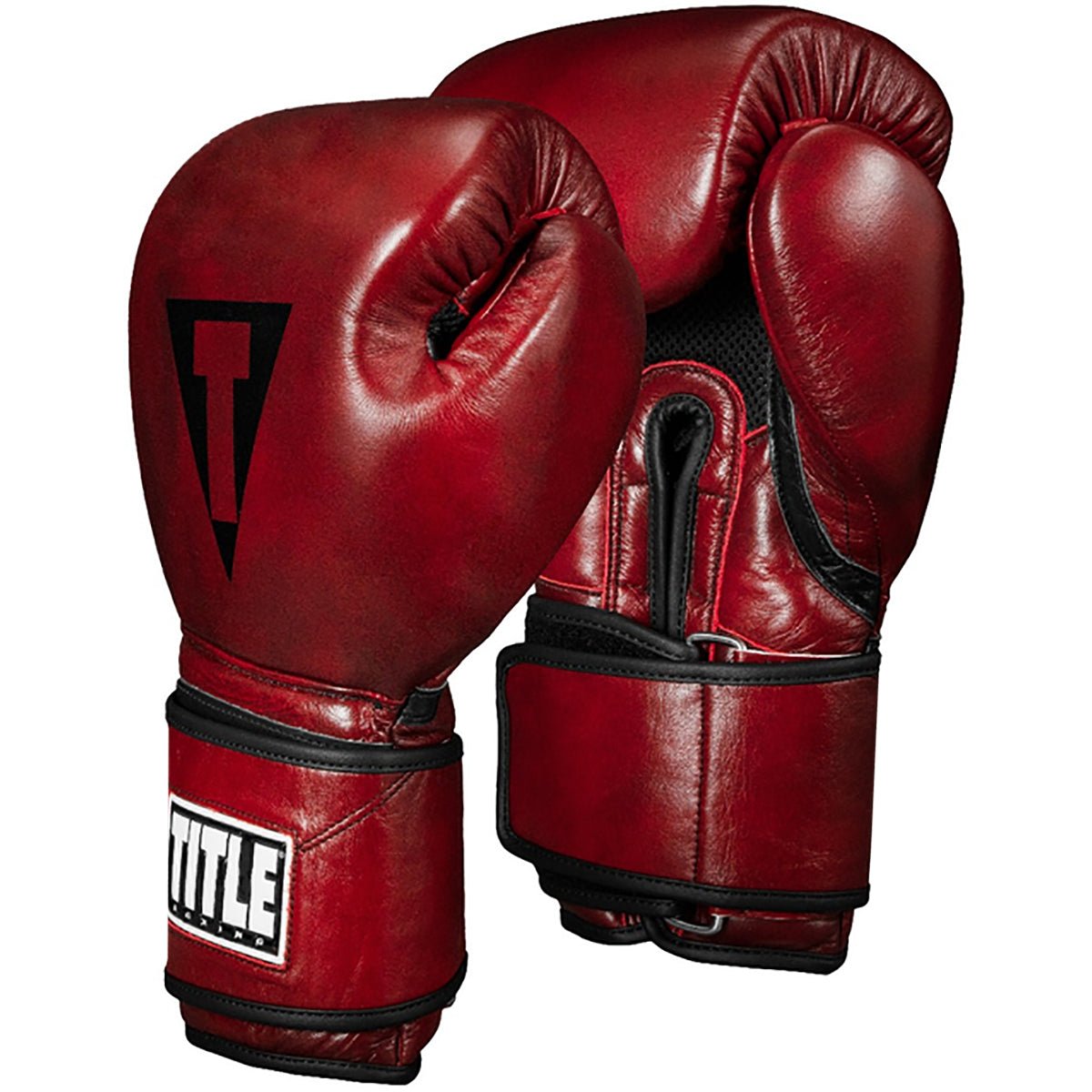 Title Boxing Blood Red Leather Bag Gloves - Forza Sports