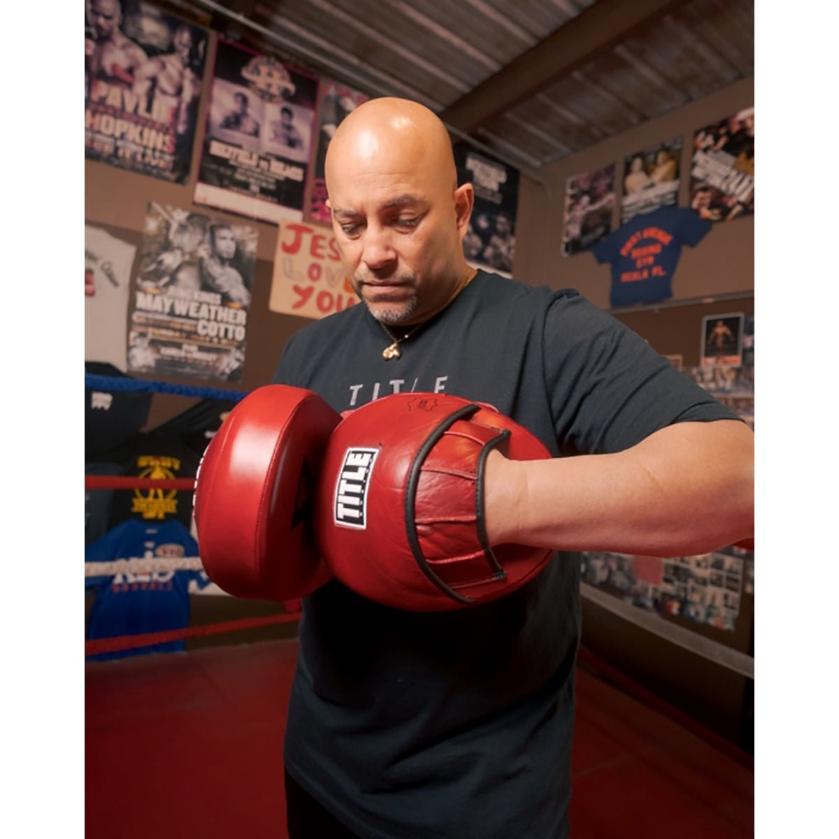 Title Boxing Blood Red Leather Punch Mitts - Forza Sports