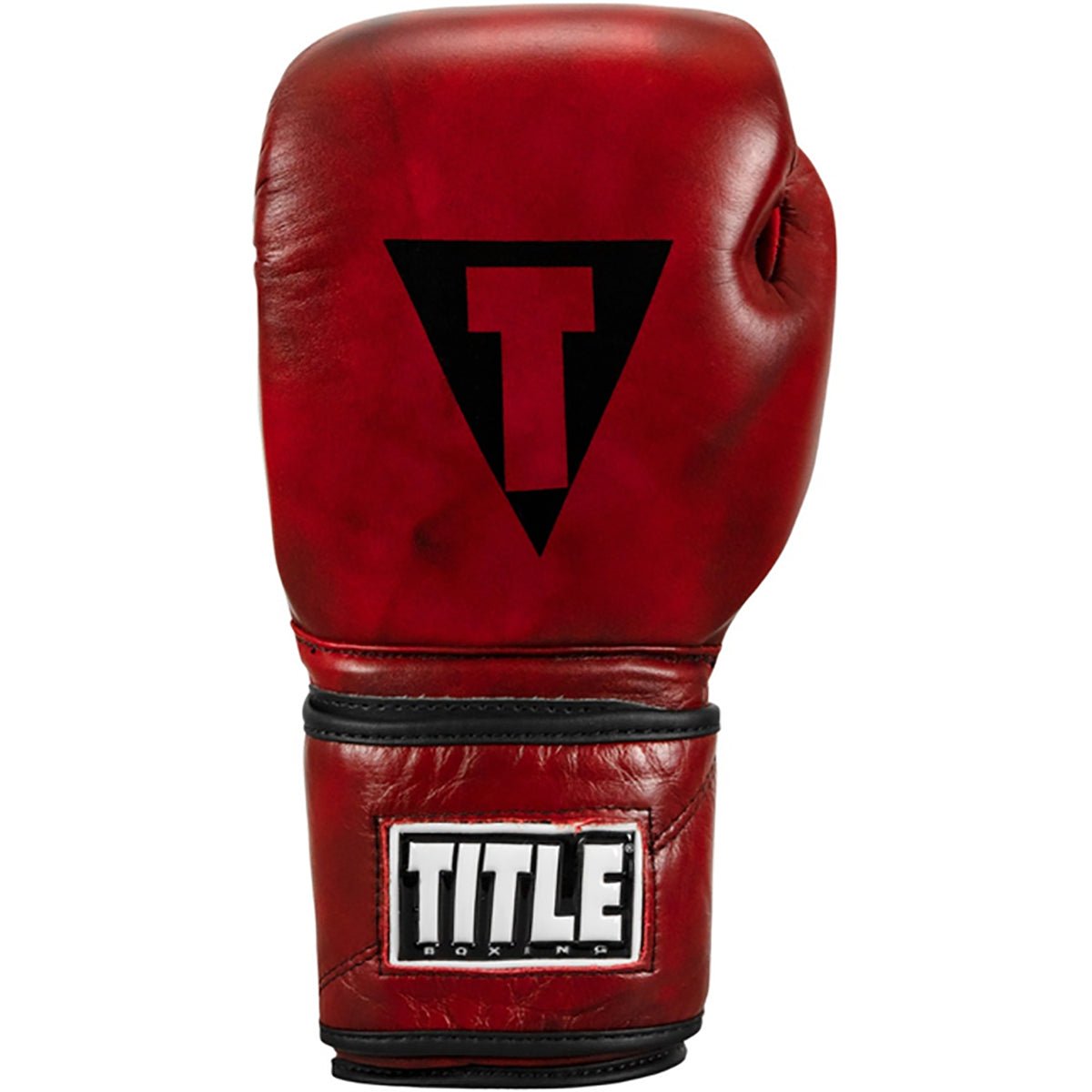 Title Boxing Blood Red Leather Hook and Loop Training Gloves - Red - Forza Sports