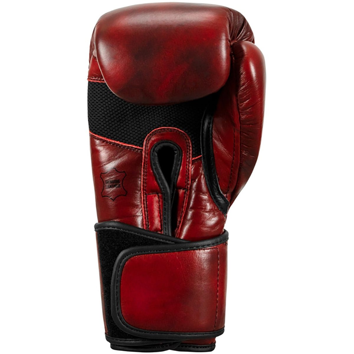 Title Boxing Blood Red Leather Hook and Loop Training Gloves - Red - Forza Sports