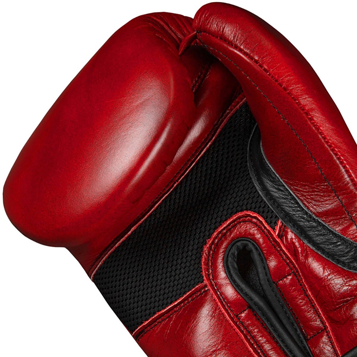 Title Boxing Blood Red Leather Hook and Loop Training Gloves - Red - Forza Sports