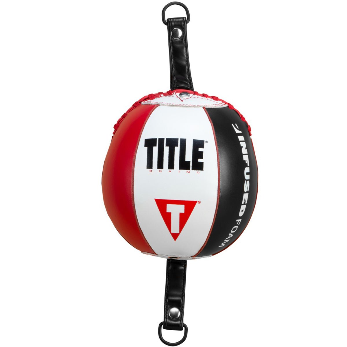 Title Boxing Infused Foam Inflated Leather Double End Bag - Red/White/Black - Forza Sports