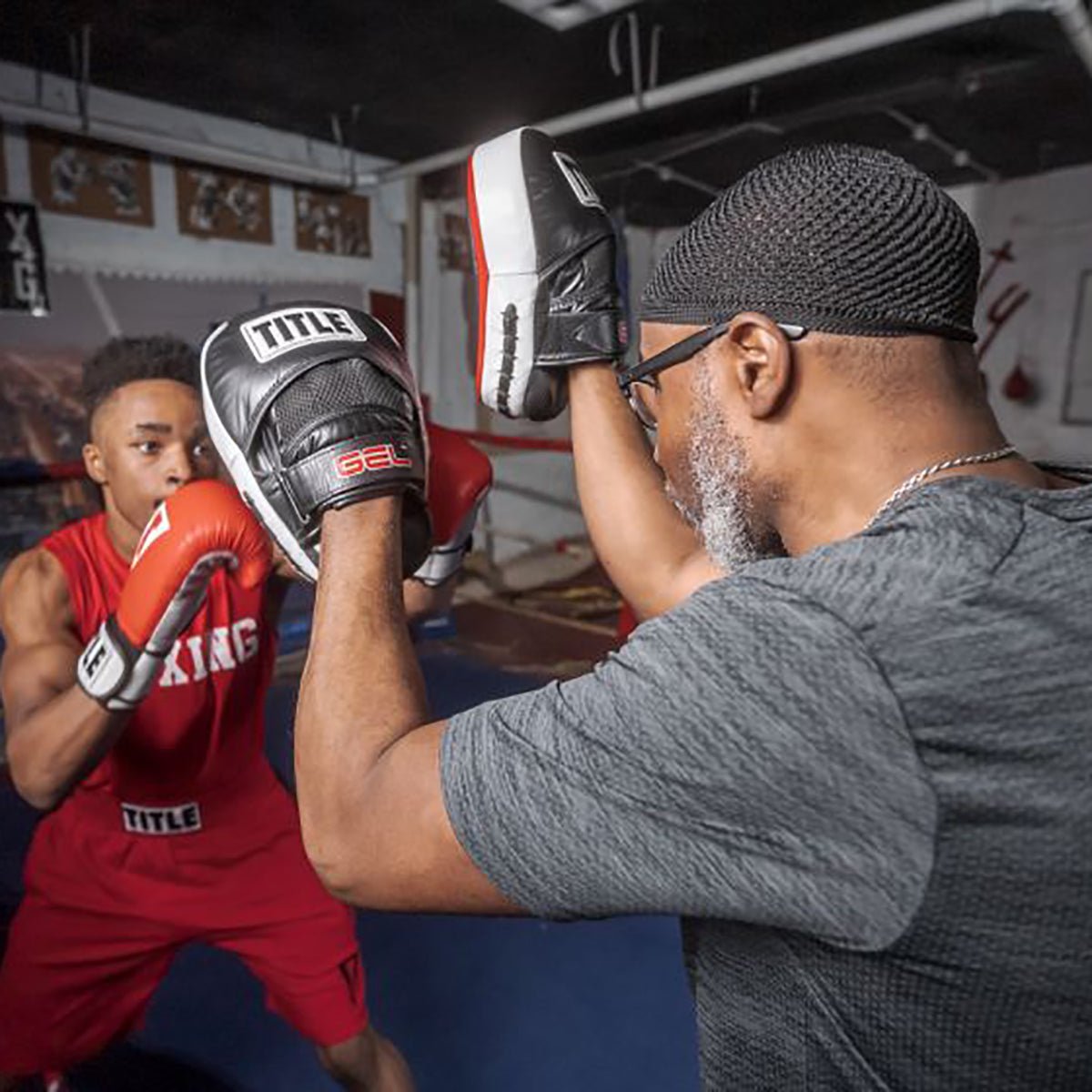 Title Boxing Gel Blockade Punch Mitts - Black/Red - Forza Sports
