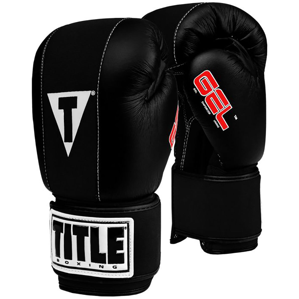 Title Boxing Gel Fitness Hook and Loop Washable Gloves 2.0 - Black/Black Title Boxing