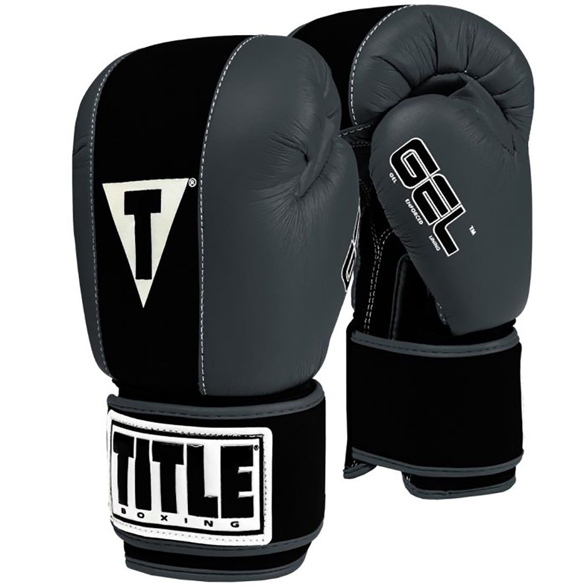 Title Boxing Gel Fitness Hook and Loop Washable Gloves 2.0 - Black/Dark Gray - Forza Sports