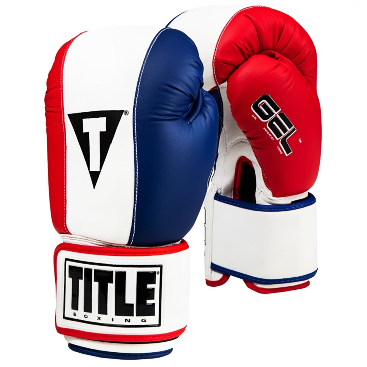 Title Boxing Gel Fitness Hook and Loop Washable Gloves 2.0 - Red/White/Blue - Forza Sports
