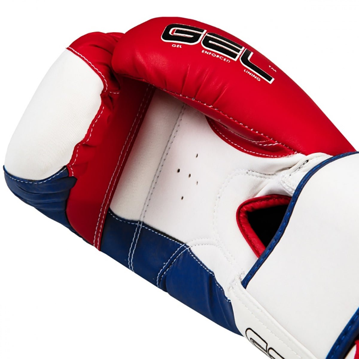 Title Boxing Gel Fitness Hook and Loop Washable Gloves 2.0 - Red/White/Blue - Forza Sports