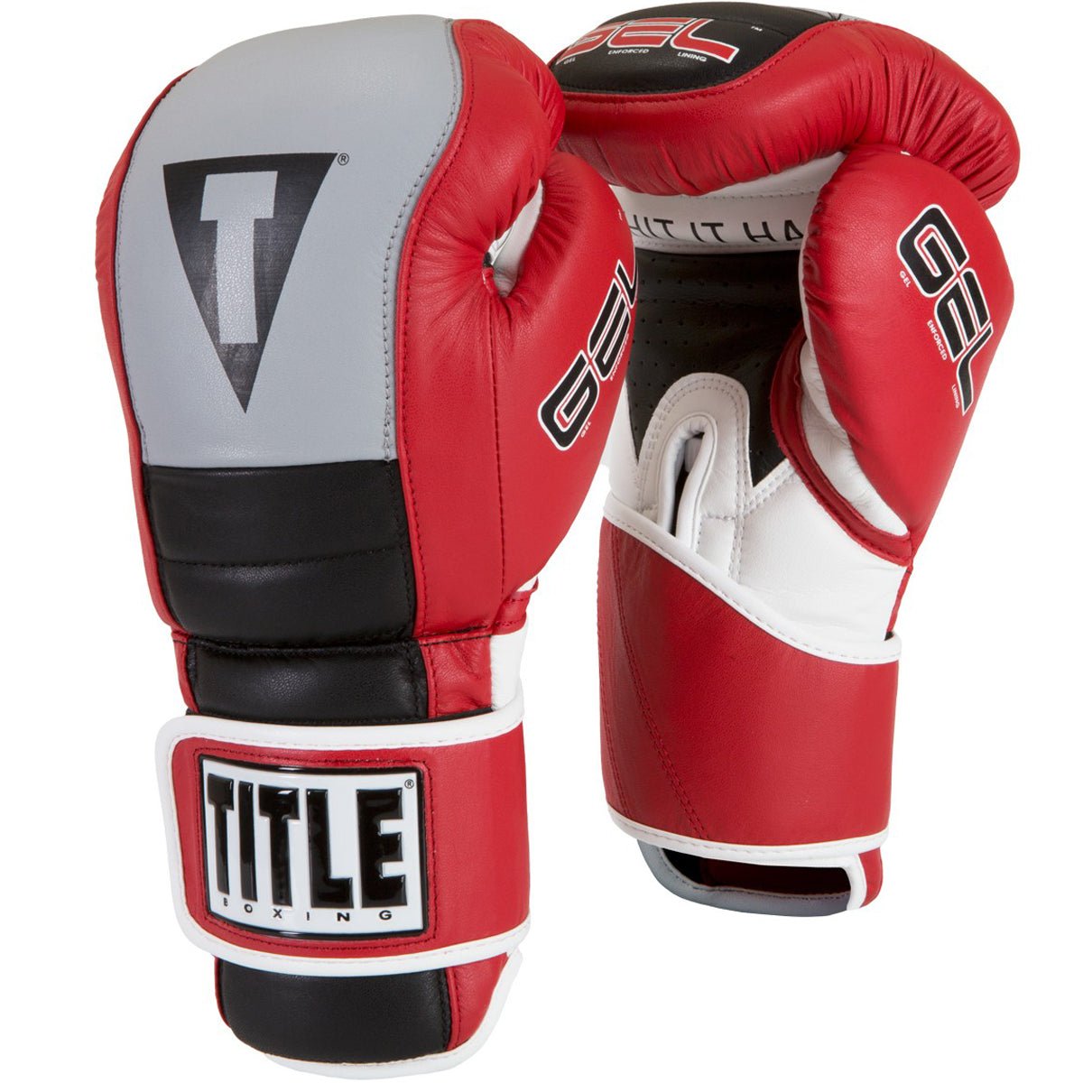 Title Boxing Bag Gloves - Red/Gray/Black - Forza Sports