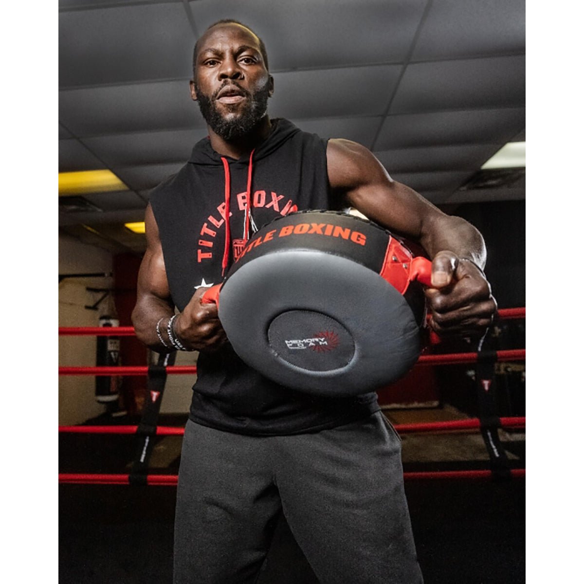 Title Boxing Memory Foam Punch Shield - Gray/Red/Black - Forza Sports