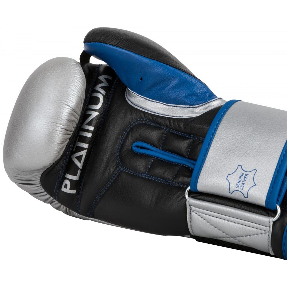 Title Boxing Platinum Perilous Pro Style Hook and Loop Bag Gloves - Silver/Black - Forza Sports
