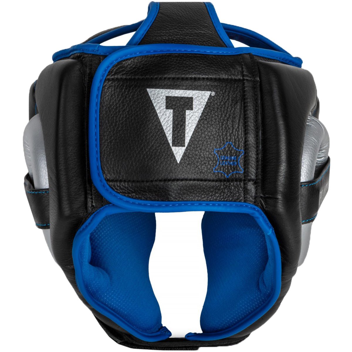 Title Boxing Platinum Perilous Training Headgear - Black/Silver/Blue