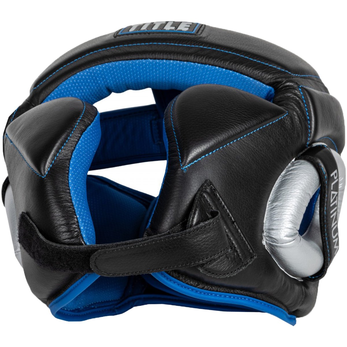 Title Boxing Platinum Perilous Training Headgear - Black/Silver/Blue