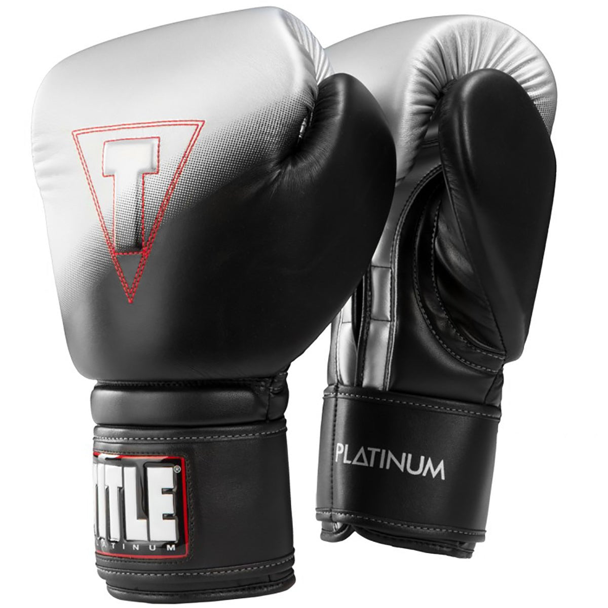 Title Boxing Platinum Proclaim Power Hook and Loop Bag Gloves - Black/Silver - Forza Sports