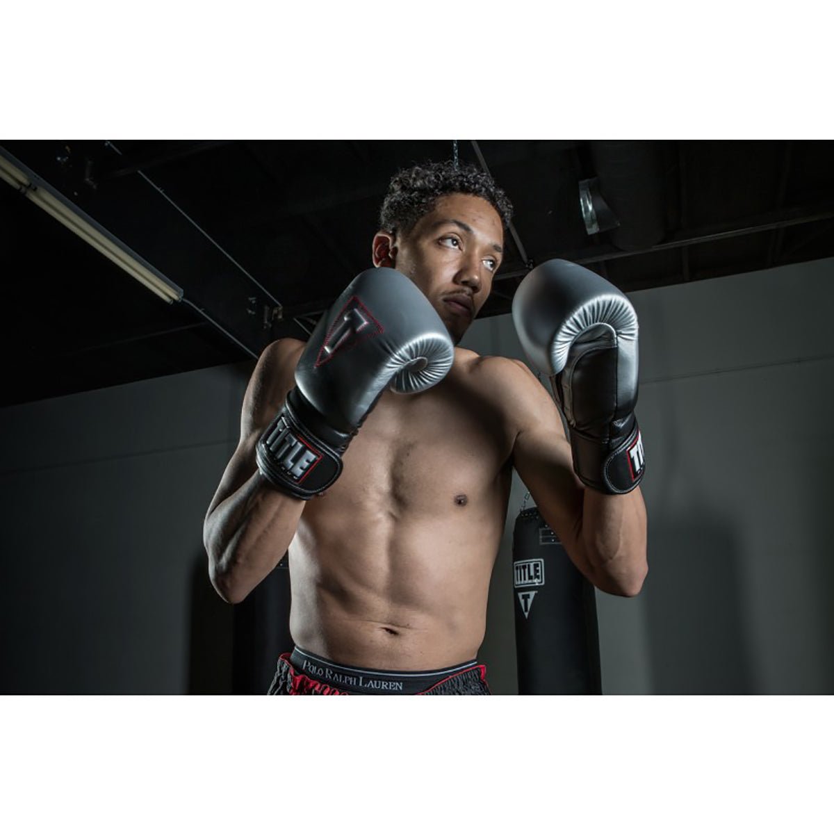 Title Boxing Platinum Proclaim Power Hook and Loop Bag Gloves - Black/Silver - Forza Sports