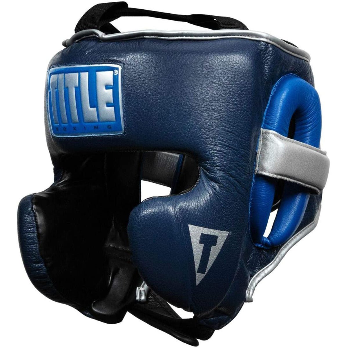 Title Boxing Royalty Leather Training Headgear - Royal/Navy