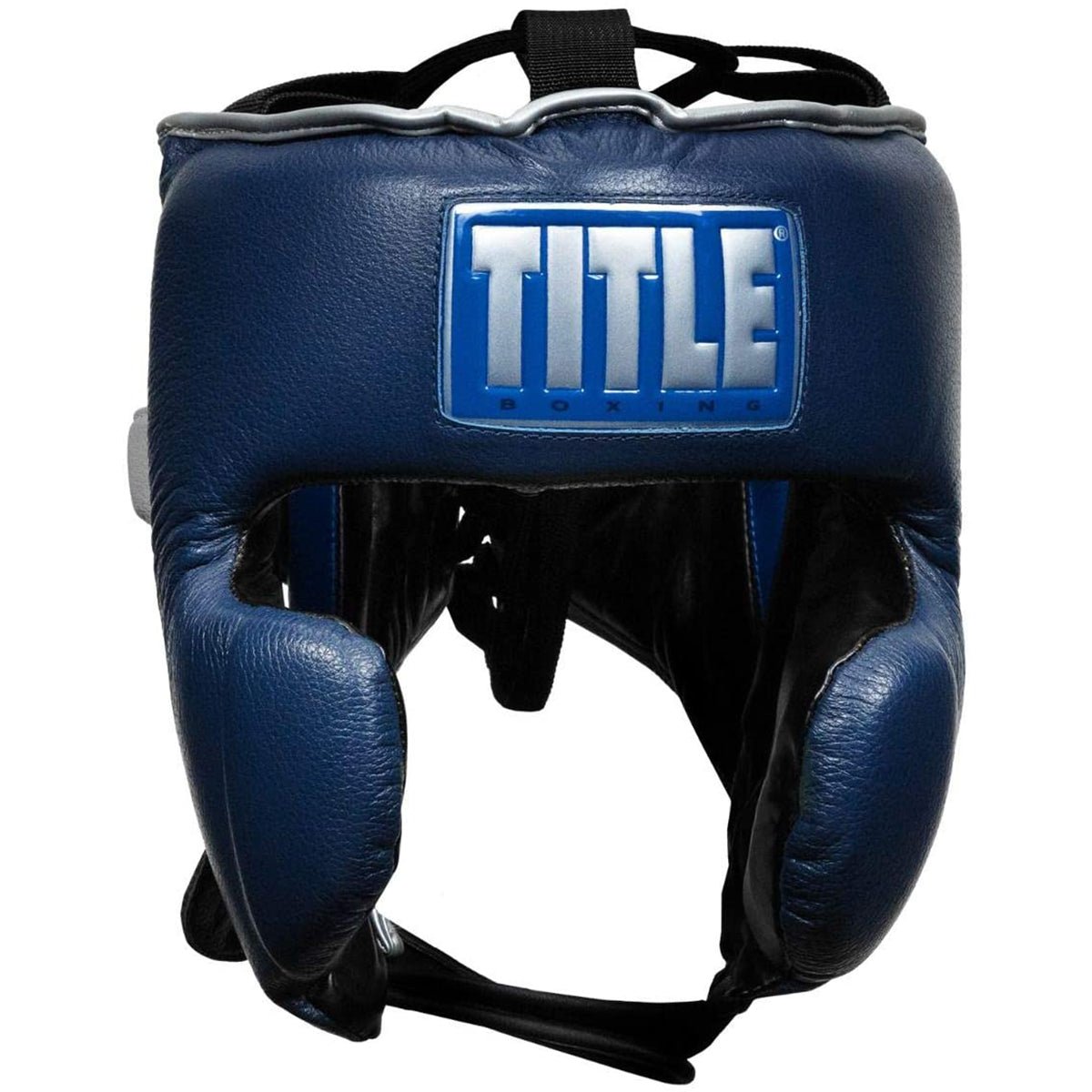 Title Boxing Royalty Leather Training Headgear - Royal/Navy