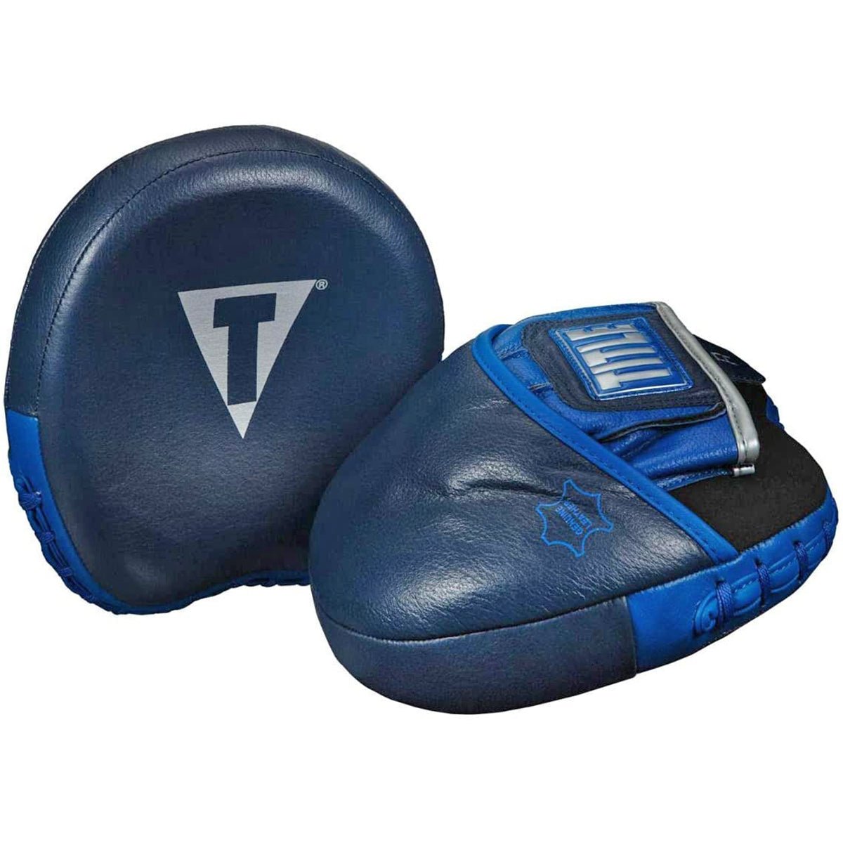 Title Boxing Royalty Leather Micro Training Punch Mitts - Royal/Navy - Forza Sports