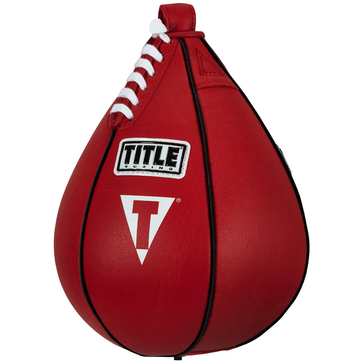 Title Boxing Leather Speed Bag -Red