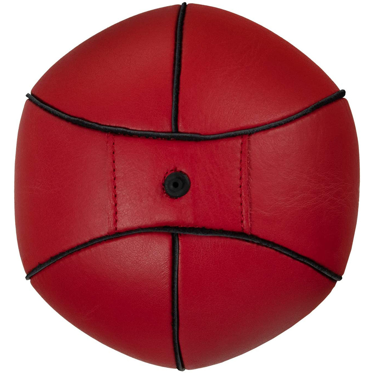 Red leather ball with black stitching on a white background - Forza Sports