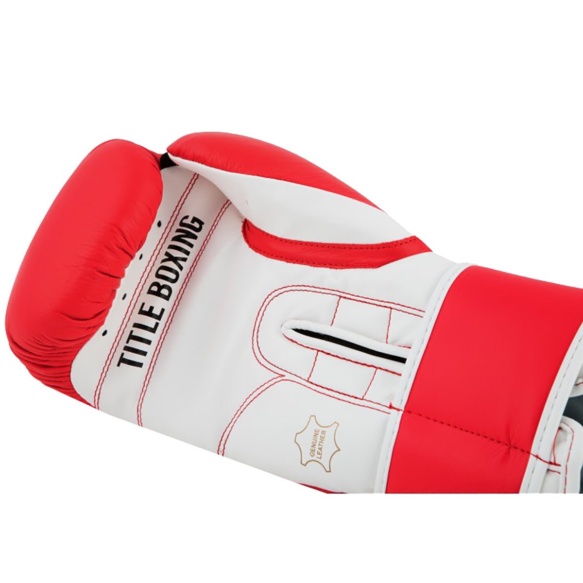 Title Boxing Pro Style 3.0 Hook and Loop Leather Training Gloves - Red/White - Forza Sports