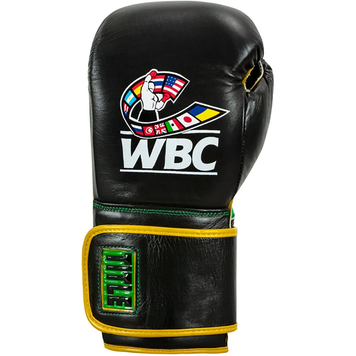 Title WBC Hook and Loop Boxing Bag Gloves - Black/Green - Forza Sports