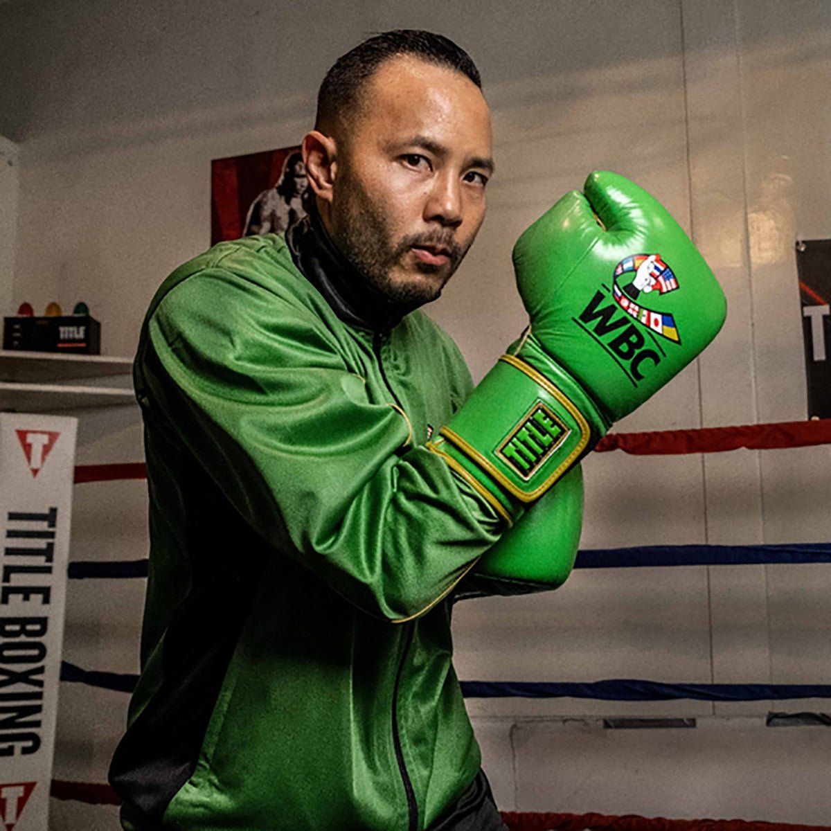 Title Boxing WBC Hook and Loop Bag Gloves - Green/Black - Forza Sports