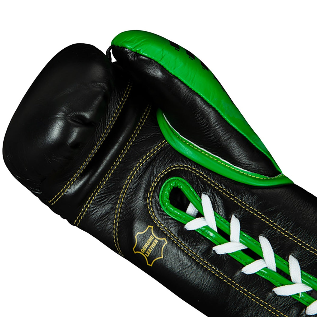 Black and green boxing glove with brand logo on a white background - Green/Black