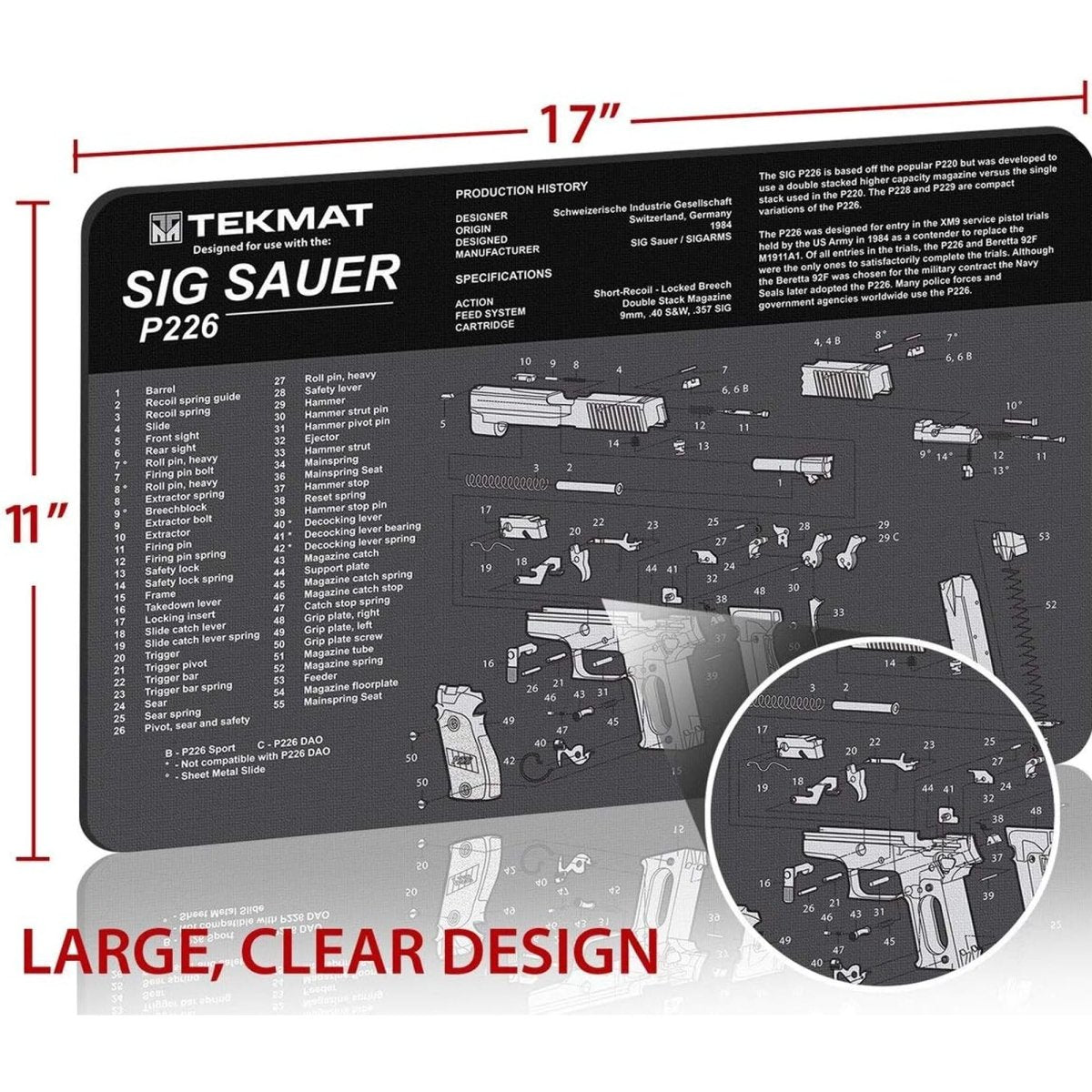 TekMat Ultra Premium Gun Cleaning Mat - 20" X 15" - Sig Sauer P226™ - Forza Sports