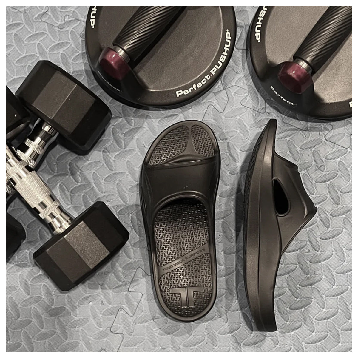 Telic Recharge Arch Support Comfort Slide Sandals - Midnight Black - Forza Sports