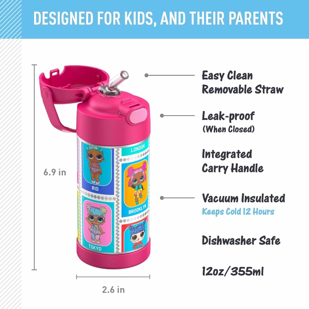 Thermos - 12oz FUNtainer® Water Bottle - L.O.L Surprise - Forza Sports