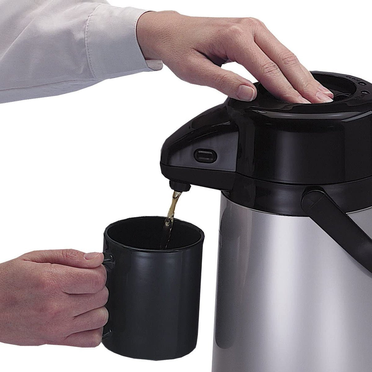 Thermos 2 Quart Glass Vacuum Insulated Pump Pot - Gray Metallic - Forza Sports
