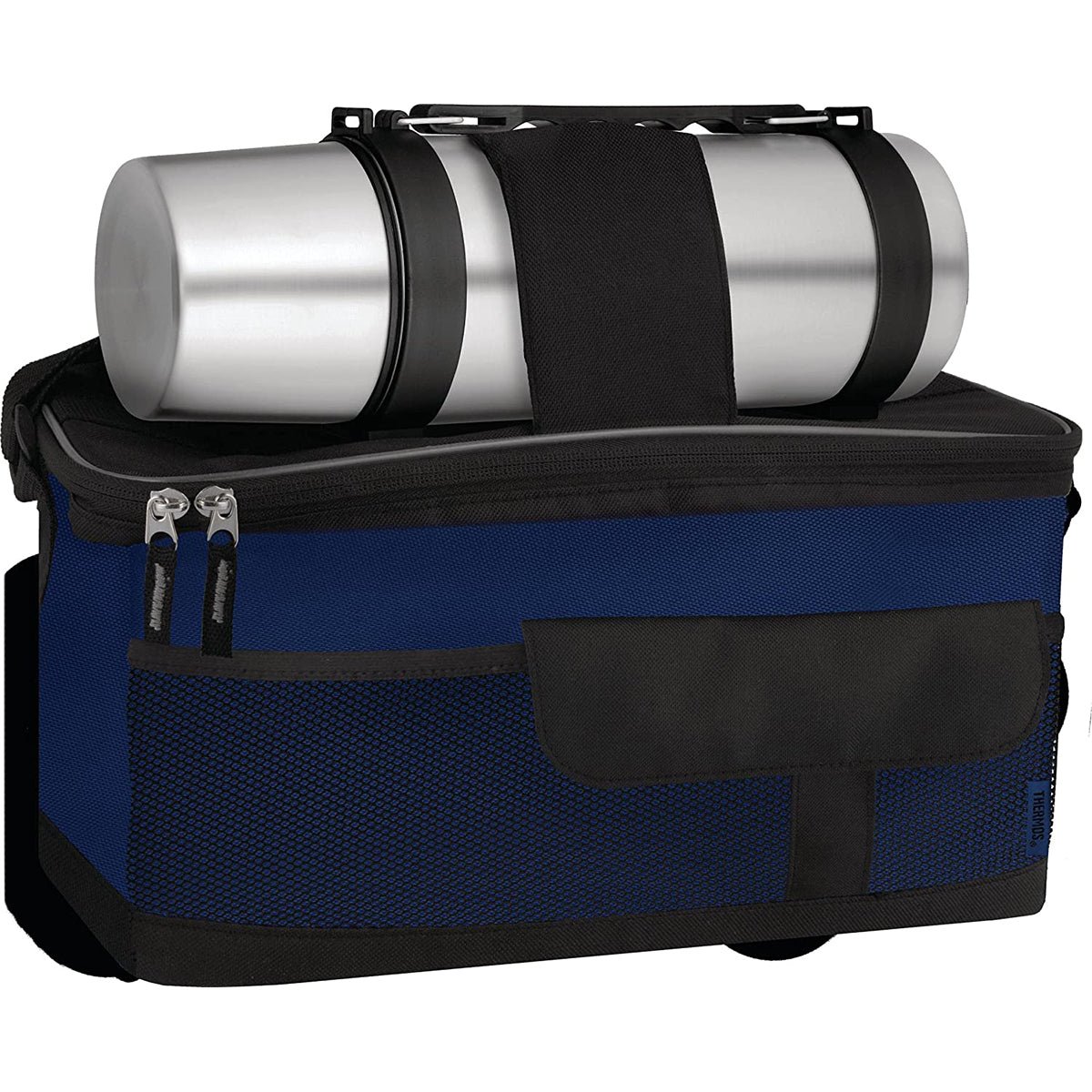 Thermos ThermoCafe Beverage Bottle and Lunch Bag Combo - Blue/Stainless - Forza Sports