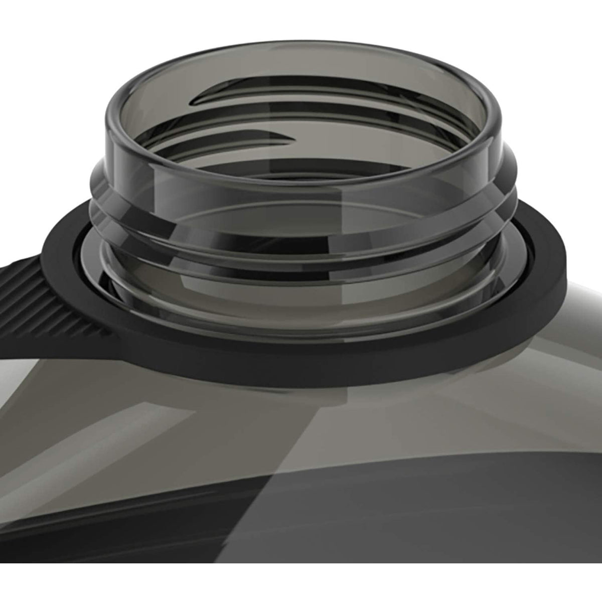 Black rubber gasket on a white background