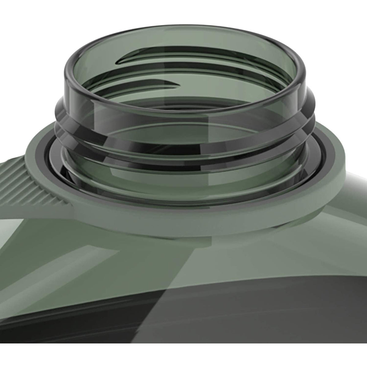 Stack of transparent plastic rings on a reflective surface - Matcha Green