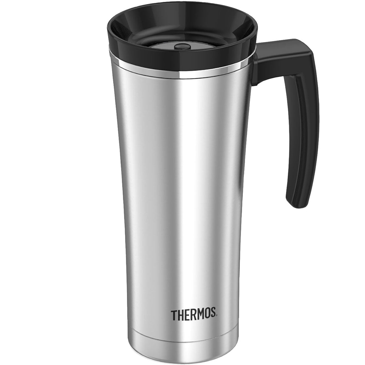 Thermos 16 oz Sipp Insulated Stainless Steel Travel Mug w/ Handle - Silver/Black - Forza Sports