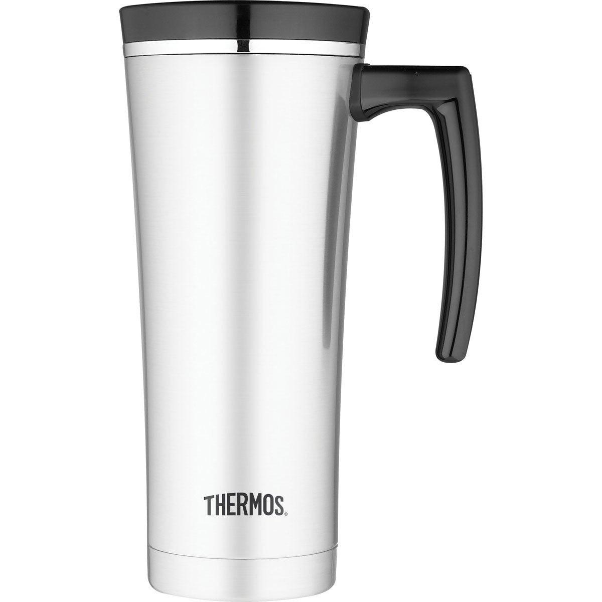 Thermos 16 oz Sipp Insulated Stainless Steel Travel Mug w/ Handle - Silver/Black - Forza Sports