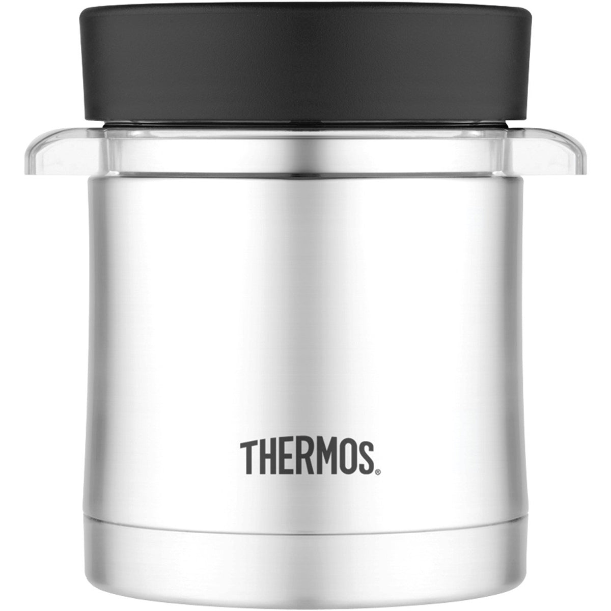 Thermos 12 oz. Stainless Steel Food Jar w/ Microwavable Container - Silver/Black - Forza Sports
