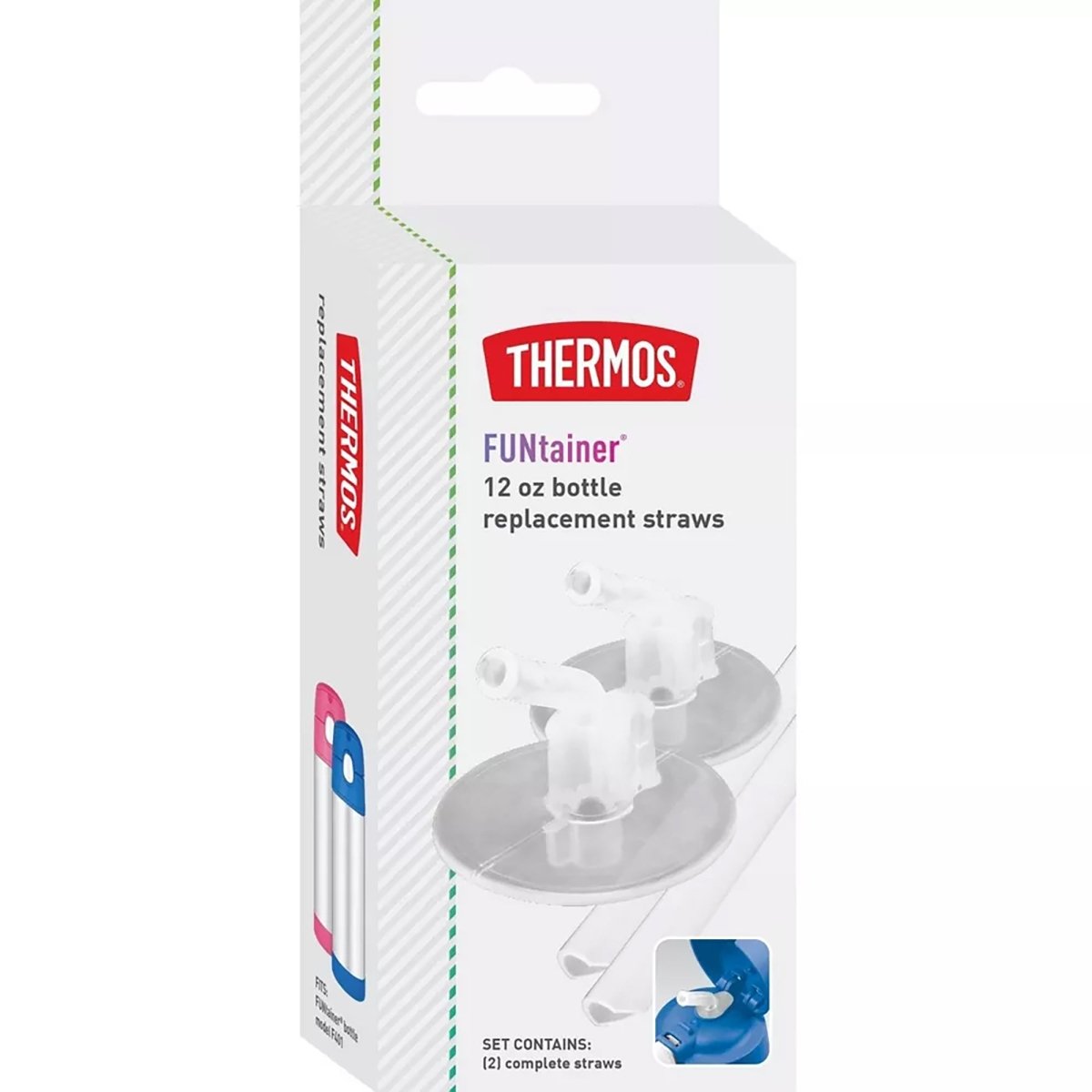 Thermos 12 oz. Kid's F400 Funtainer Bottle Plastic Replacement Straws - Clear - Forza Sports