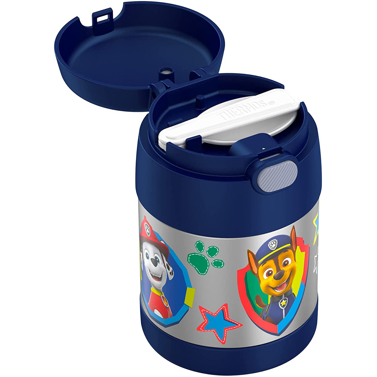 Children's thermos with Paw Patrol design on a white background