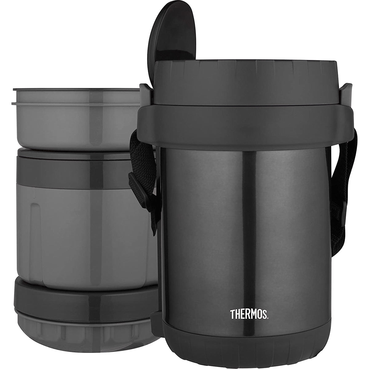 Thermos Vacuum Insulated All - In - One Meal Carrier with Spoon - Stainless Steel - Forza Sports