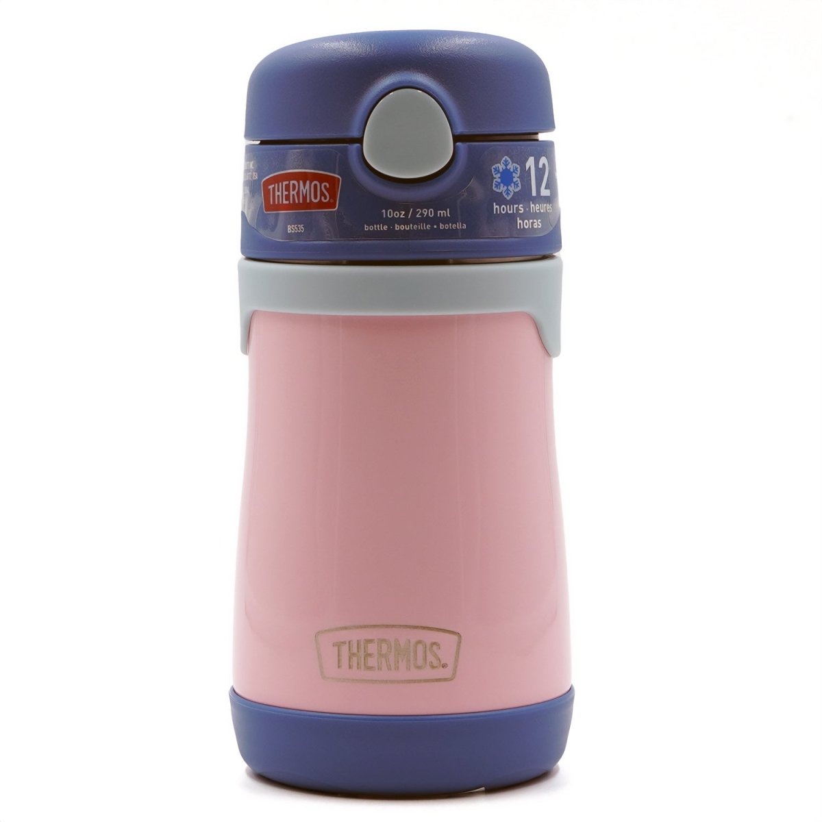Thermos 10 oz. Kid's Vacuum Insulated Stainless Steel Straw Water Bottle - Pink - Forza Sports