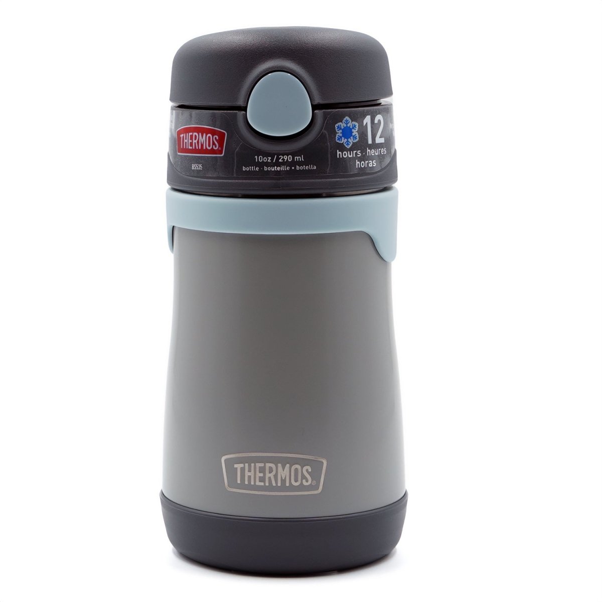 Thermos 10 oz. Kid's Vacuum Insulated Stainless Steel Straw Water Bottle - Slate - Forza Sports