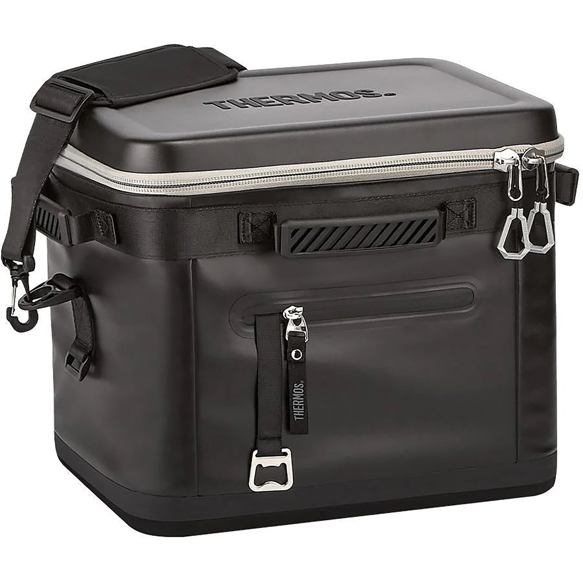 Black Thermos cooler bag on a white background