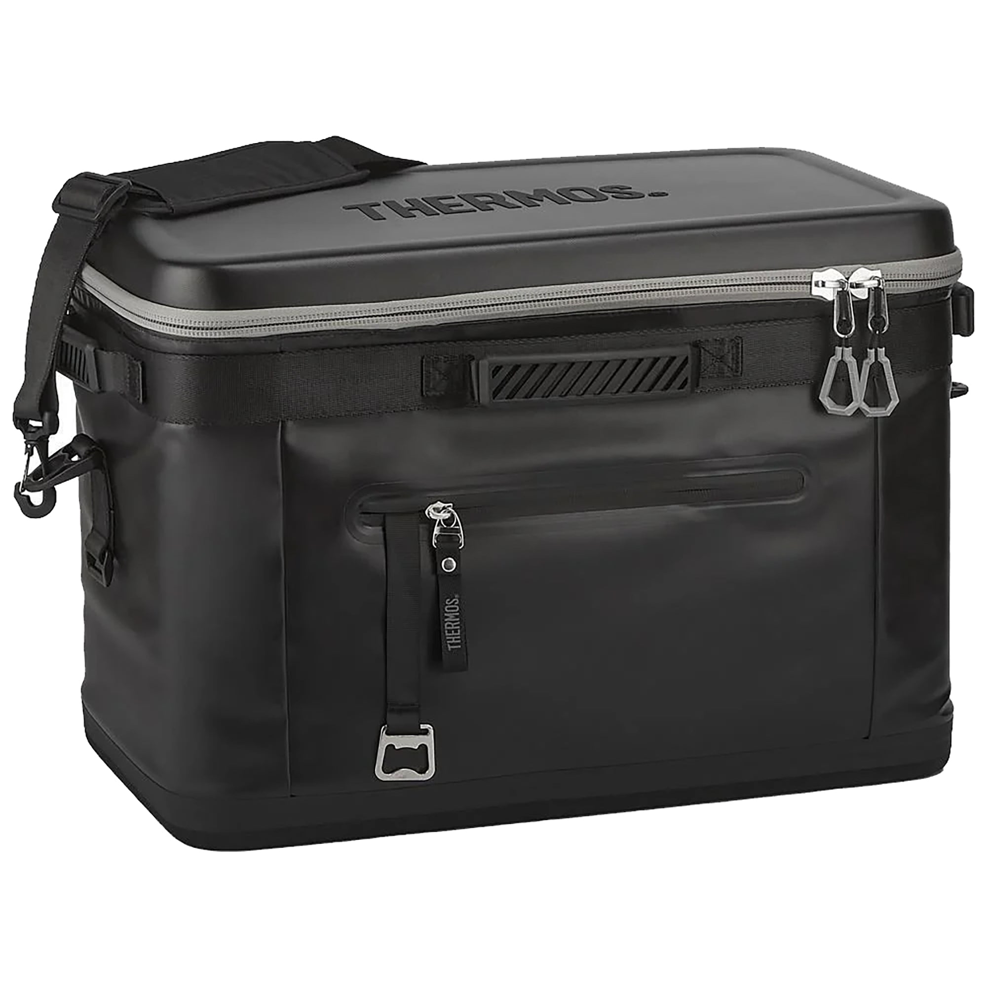 Black Thermos cooler bag on a white background